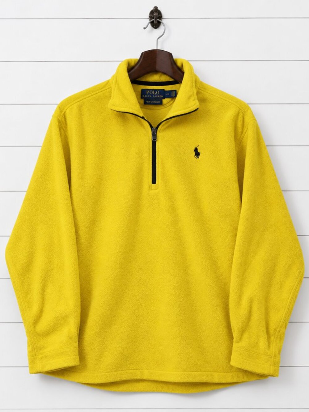 Polo Ralph Lauren Performance Women’s Fleece Quarter Zip Pullover Yellow Black